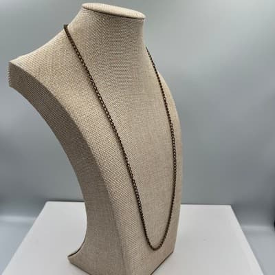 Vintage Style Red Faceted Glass Bead Necklace Gold Tone Chain Minimalist Dainty - Thumbnail 5