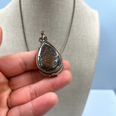 Vintage "Merry Christmas From Heaven" Locket Necklace "I Am With You Always" - Image 1