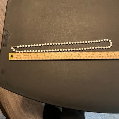 Vintage White Beaded Necklace Gold Tone Spacer Classic Minimalist Strand Lobster - Thumbnail 7