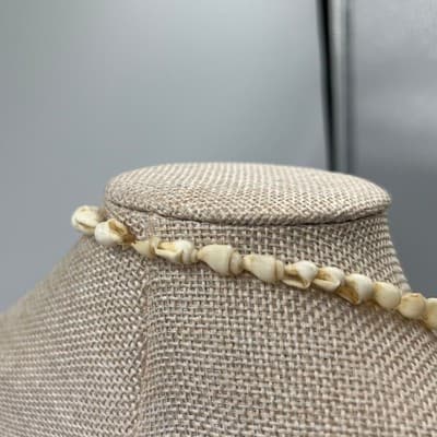 Vintage White Shell Cluster Necklace Double Strand Tropical Beach Style Boho 32" - Thumbnail 6