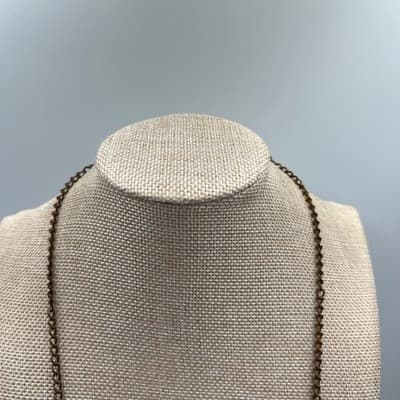 Vintage Style Red Faceted Glass Bead Necklace Gold Tone Chain Minimalist Dainty - Thumbnail 2