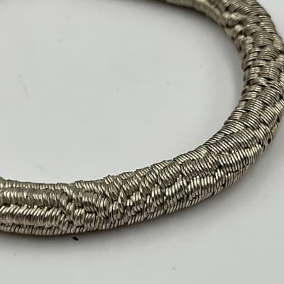 Vintage Silver Tone Coiled Wire Wrap Bracelet Textured Multi Strand Cuff Bangle - Thumbnail 3