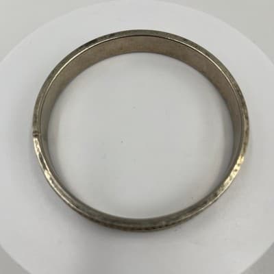 Vintage Silver Tone Multi Row Beaded Bangle Bracelet Mixed Metal Textured Retro - Thumbnail 2