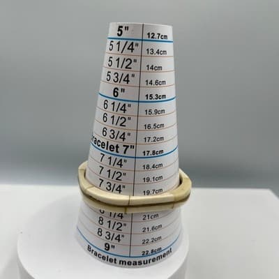 Vintage Cream Bone Style Bangle Bracelet with Gold Tone Inlay Stackable Classic - Thumbnail 7