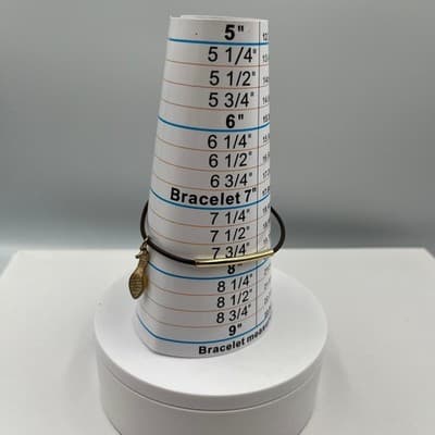 Vintage Gold Tone Enamel High Heel Ballet Slipper Charm Bracelet Brown Cord Band - Thumbnail 5