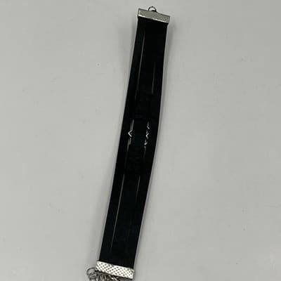 Vintage Black Leather Rhinestone Infinity Heart Bracelet Silver Tone Adjustable - Thumbnail 6