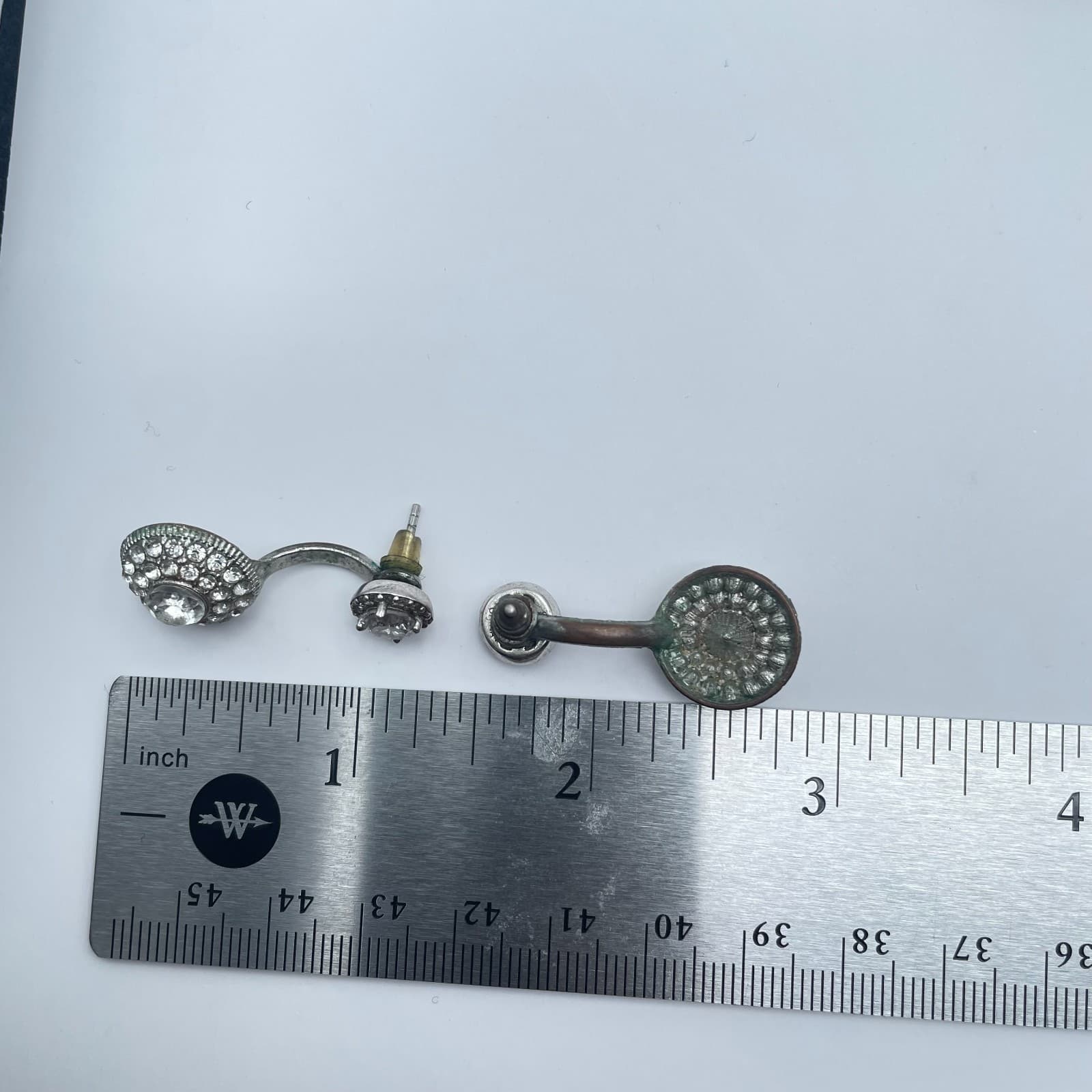 Vintage Y2K 925 Sterling Silver Clear Glass Earrings Women's Fashion Jewelry - Thumbnail 7