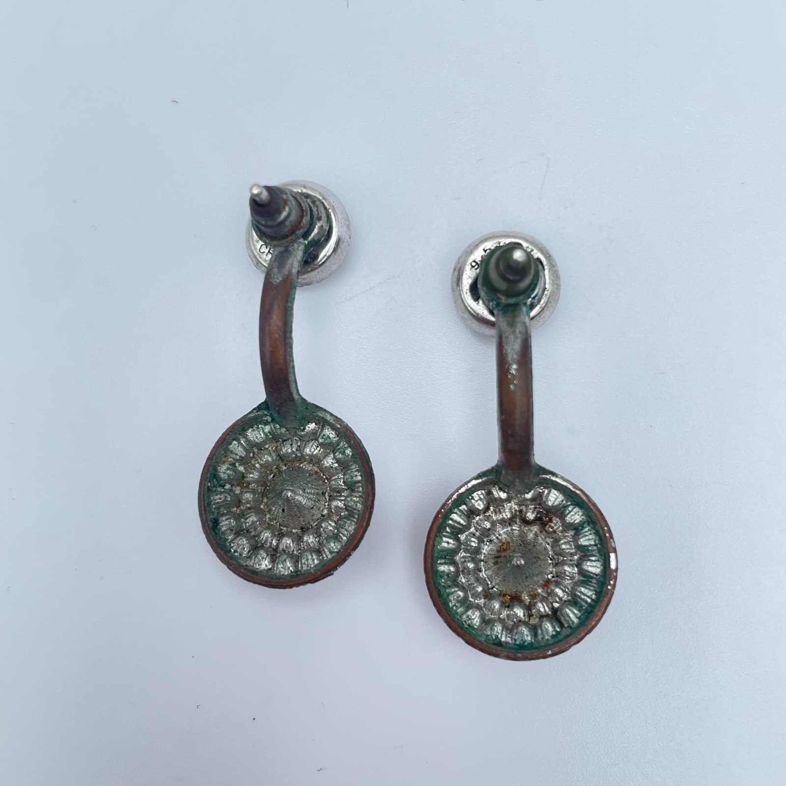 Vintage Y2K 925 Sterling Silver Clear Glass Earrings Women's Fashion Jewelry - Thumbnail 6