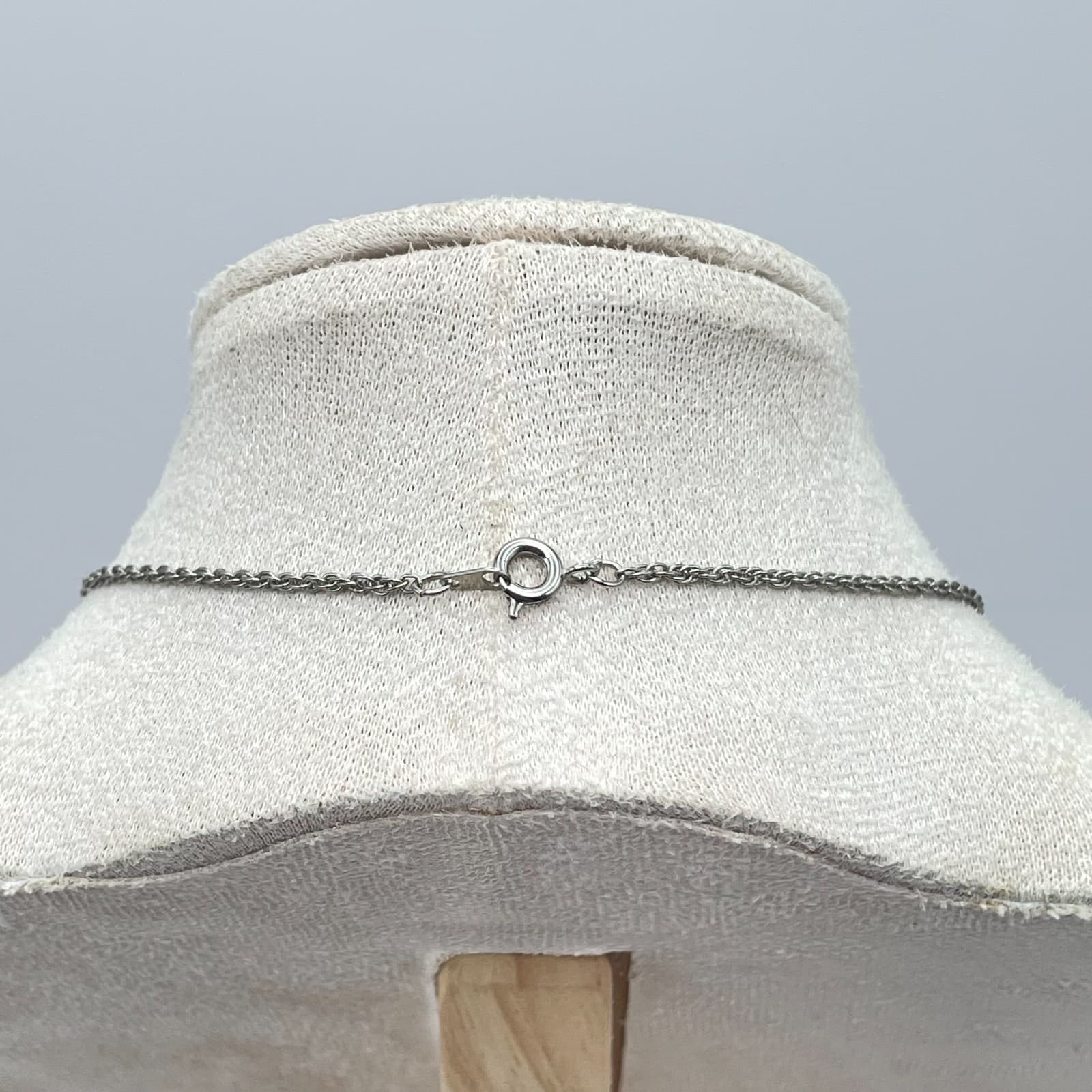 Vintage Silver-Tone Fashion Pave Statement Elongated Albion Pendant Necklace - Thumbnail 8