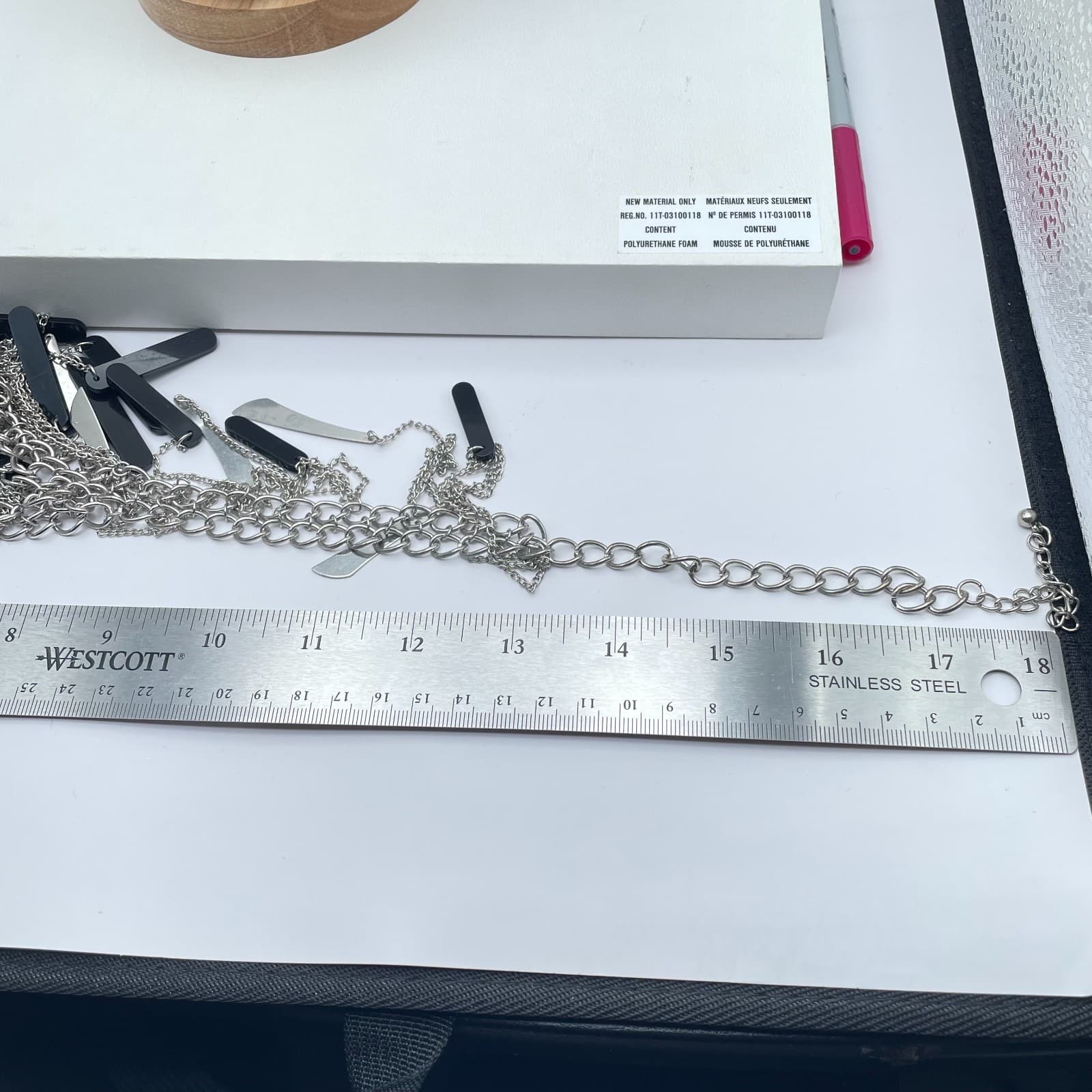 Contemporary Silver-Tone Statement Chain Fringe Bib Layered Lobster Necklace - Thumbnail 3