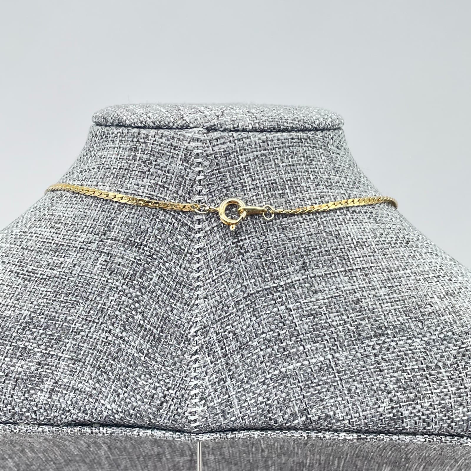 Nature-Inspired Gold-Tone Bezel Faceted Marble Leaf Shaped Pendant Necklace - Thumbnail 7