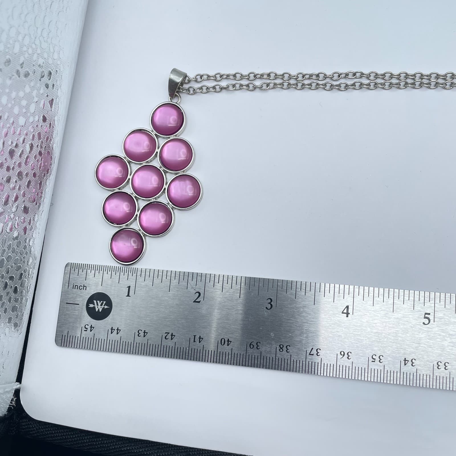 Charming Charlie Silver-Tone Mod Revival Cats Eye Cluster Grape Pendant Necklace - Thumbnail 11