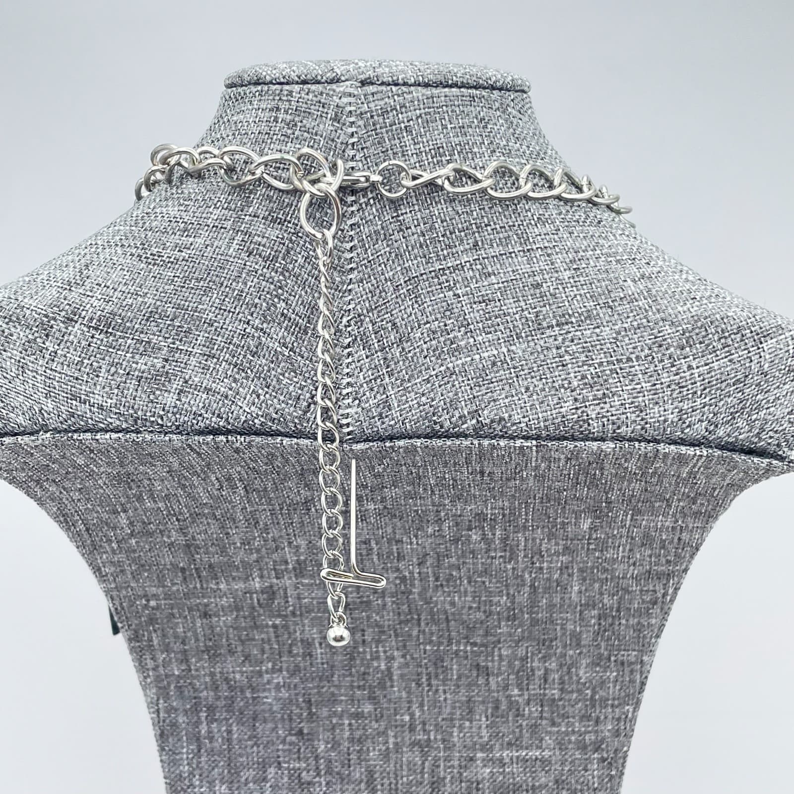 Contemporary Silver-Tone Statement Chain Fringe Bib Layered Lobster Necklace - Thumbnail 11