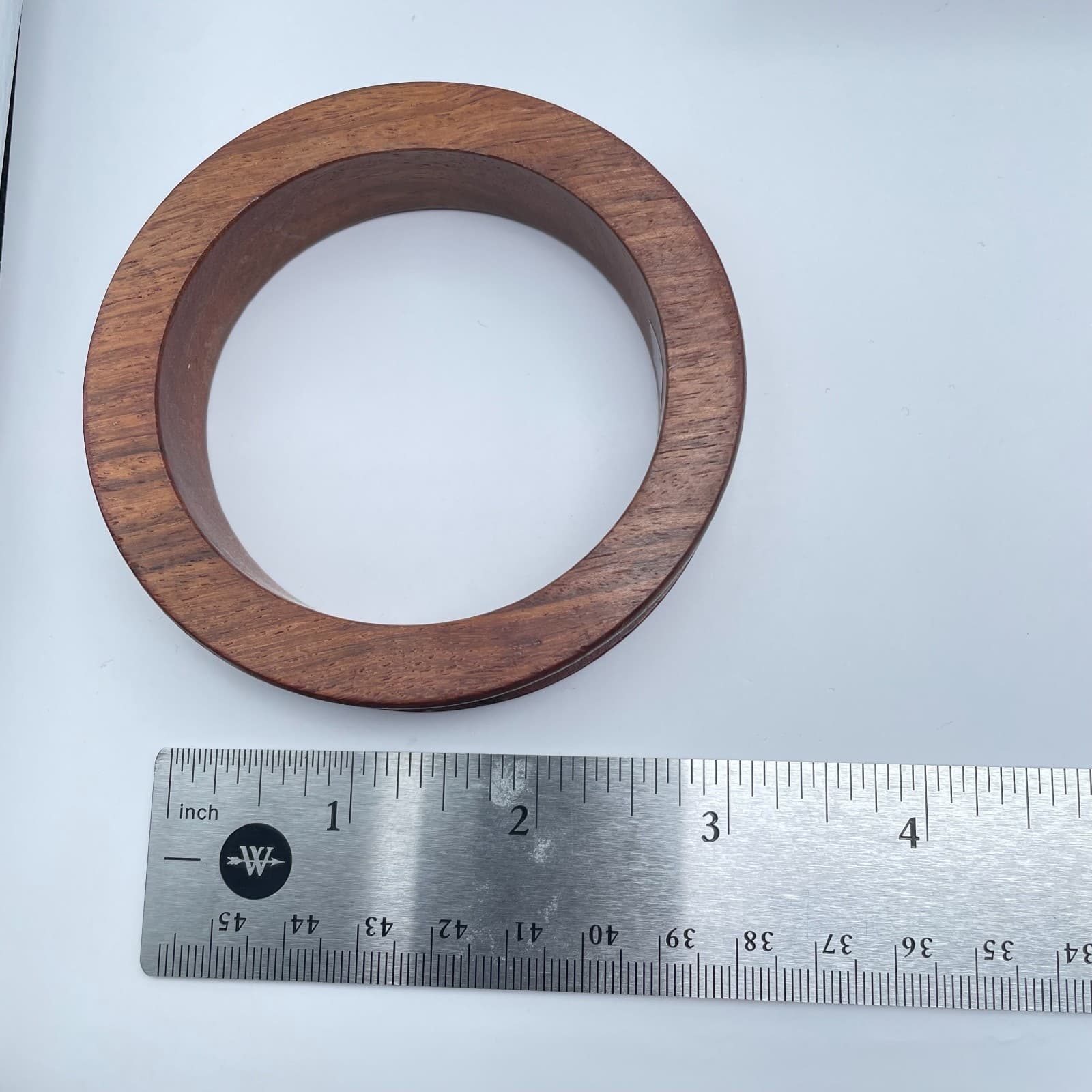 Vintage Gold-Tone Safari Classic Boho Wood Floral Filigree Bangle Bracelet - Thumbnail 6