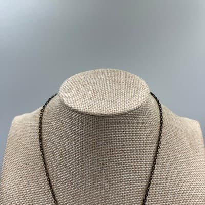 Vintage Silver Tone Classic Floral Filigree Pendant Necklace 20" Antiqued Finish - Thumbnail 3