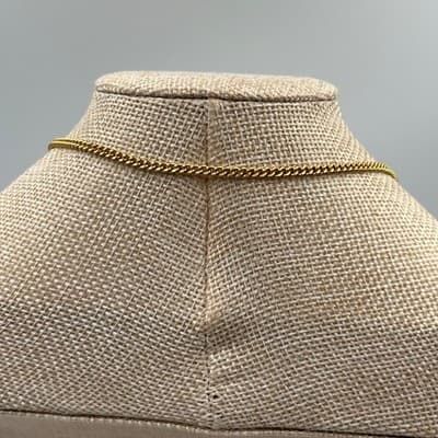 Vintage Gold Tone Abstract Swirl Pendant Necklace Large Round Cutout Statement - Thumbnail 7