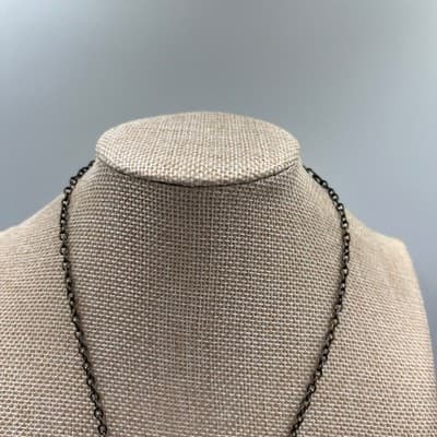 Vintage Turquoise Style Beaded Charm Necklace Bronze Tone Cross Tassel Pendant - Thumbnail 3