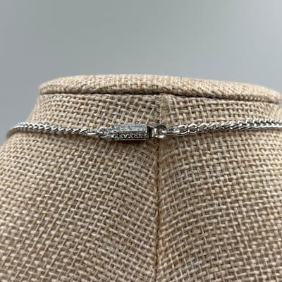 Vintage Swarovski Heart Pendant Necklace Silver Tone Engrave Forever In My Heart - Thumbnail 8