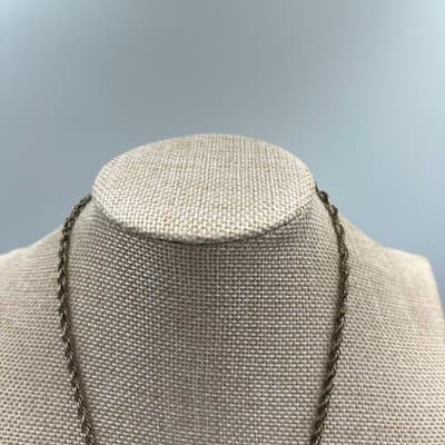 Vintage Silver Tone Ornate Pendant Necklace Floral Scroll Chain Italian Made 18" - Thumbnail 3