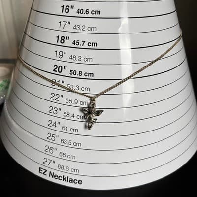 Vintage Gold Tone Angel Cherub Pendant Necklace Dainty Chain Minimal Jewelry - Thumbnail 8