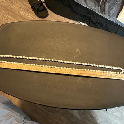 Vintage White Beads Double Strand Necklace Gold Spacer Long Boho Fashion Classic - Thumbnail 7