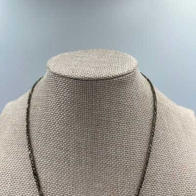 Vintage Minimalist Silver Tone Dangle Charm Necklace Abstract Fringe Rope Chain - Thumbnail 2