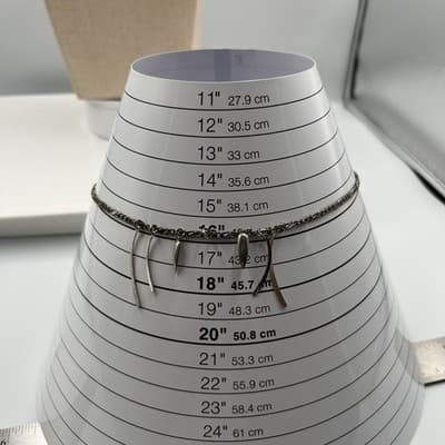 Vintage Minimalist Silver Tone Dangle Charm Necklace Abstract Fringe Rope Chain - Thumbnail 5