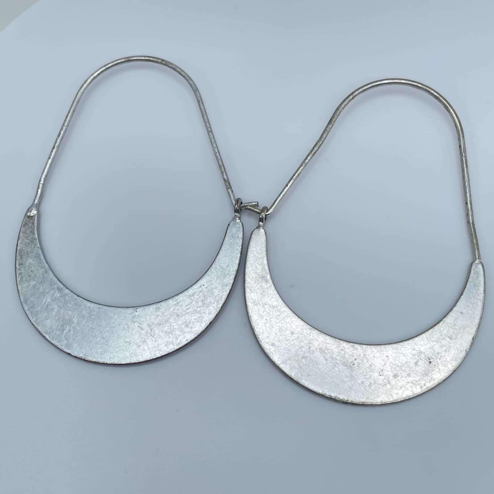 Vintage Boho Silver Moon and Star Drop Earrings Celestial Rhinestone Statement - Thumbnail 2