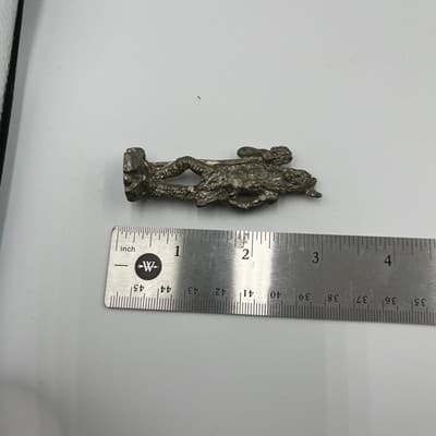 Vintage Hammered Metal Figural Statue Native Warrior Sculpture Small Figurine - Thumbnail 8