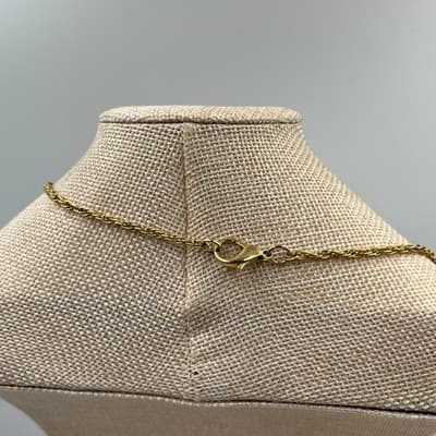 Vintage Avon Gold Tone Long Rope Chain Scalloped Locket Pendant Necklace 24" - Thumbnail 8