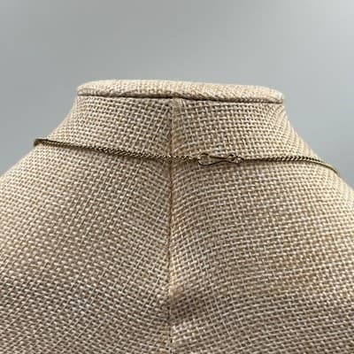 Vintage Gold Tone Metal Chain Cherub Angel Pendant Necklace Dainty Figural 20" - Thumbnail 7