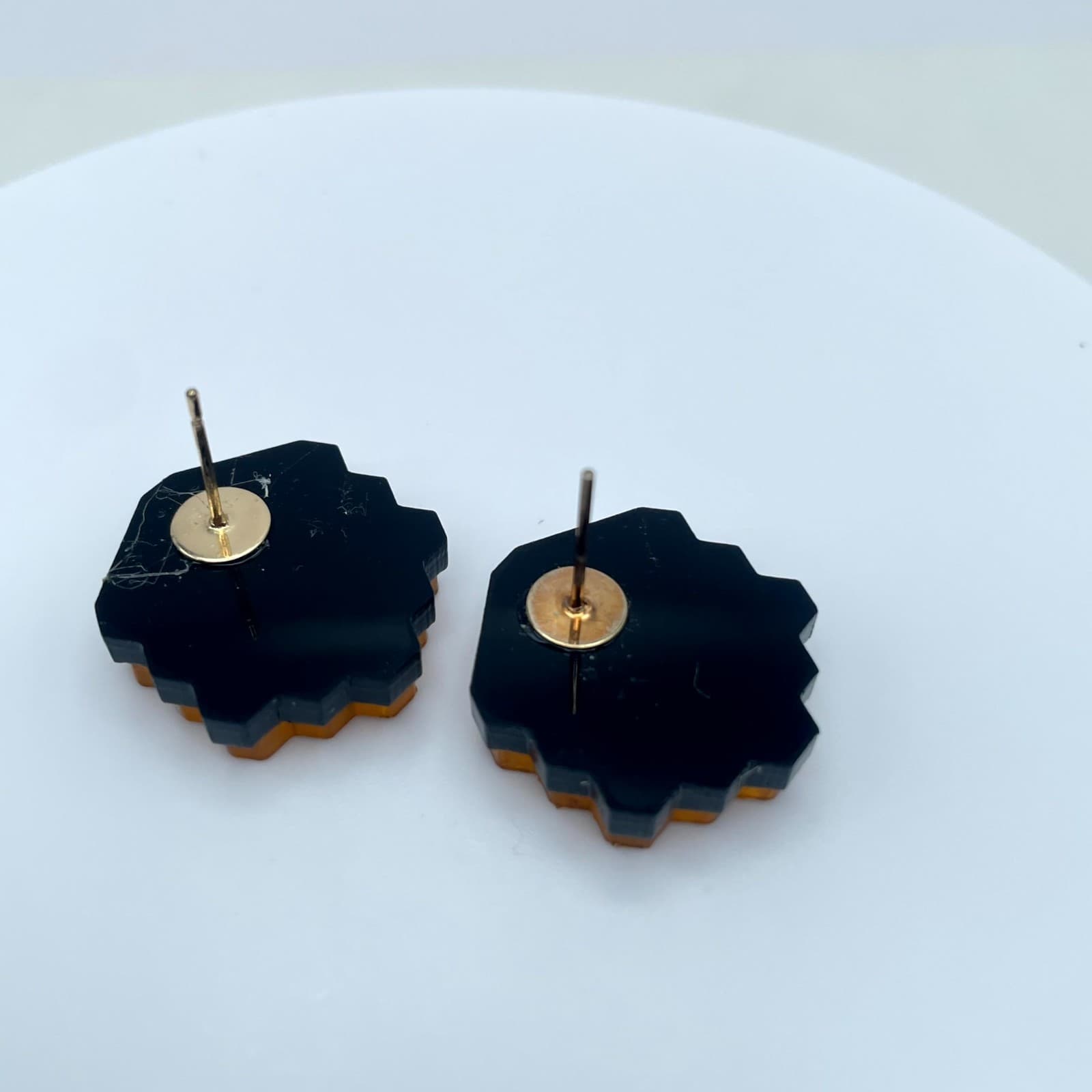 Contemporary Gold-Tone James Webb Space Telescope (JWST) Mirror Stud Earrings - Thumbnail 4