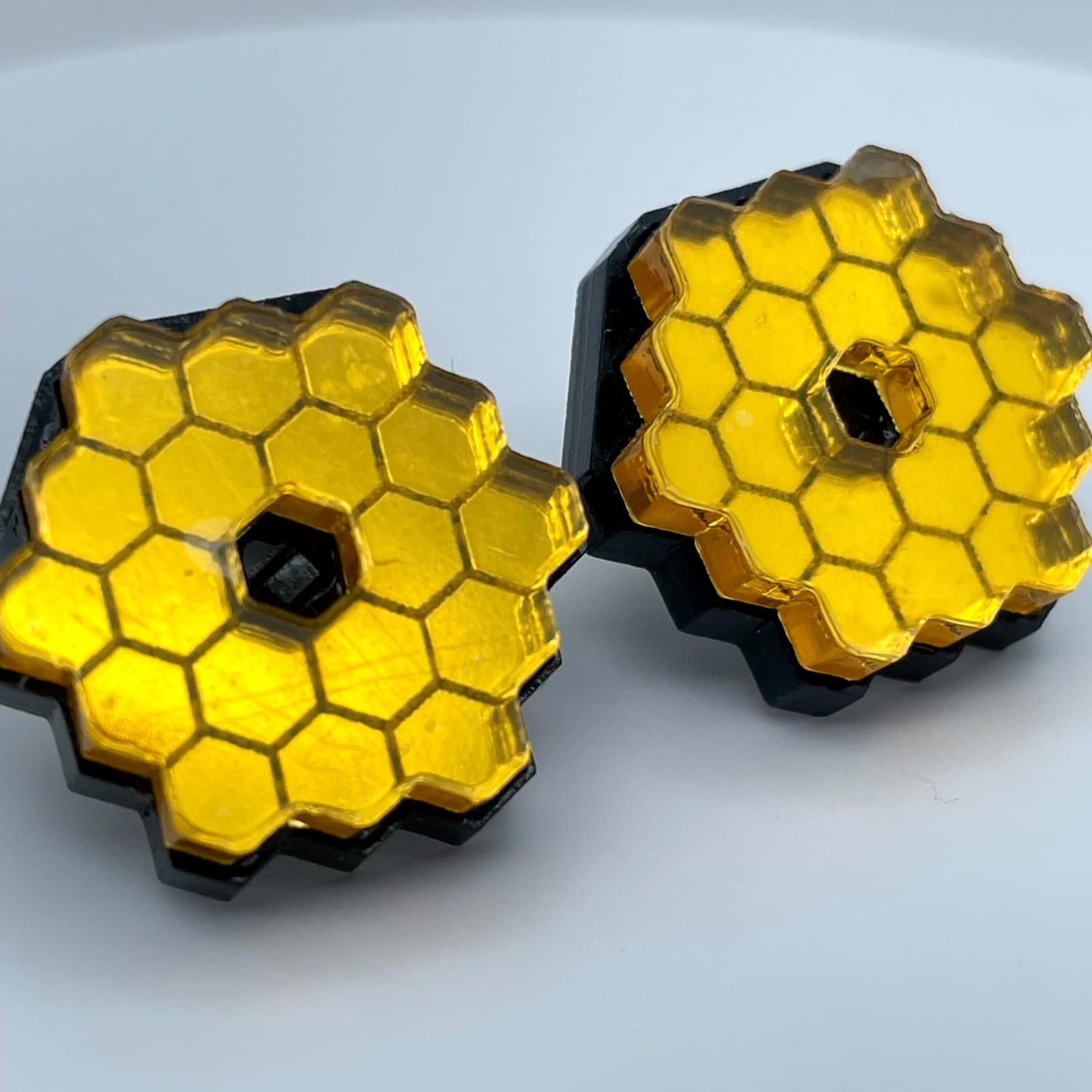 Contemporary Gold-Tone James Webb Space Telescope (JWST) Mirror Stud Earrings - Thumbnail 10