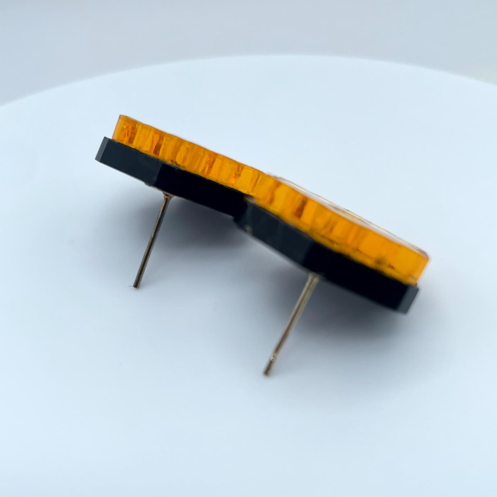 Contemporary Gold-Tone James Webb Space Telescope (JWST) Mirror Stud Earrings - Thumbnail 8