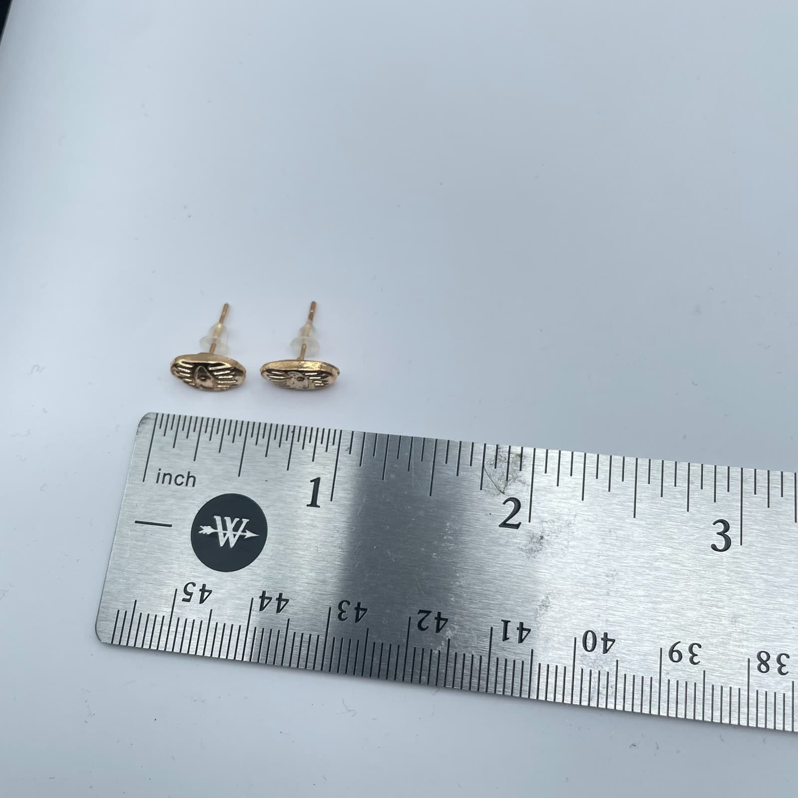 Vintage Y2K Gold Tone Eye Faux Pearl & Rhinestone Stud Earring Set Jewelry - Thumbnail 10