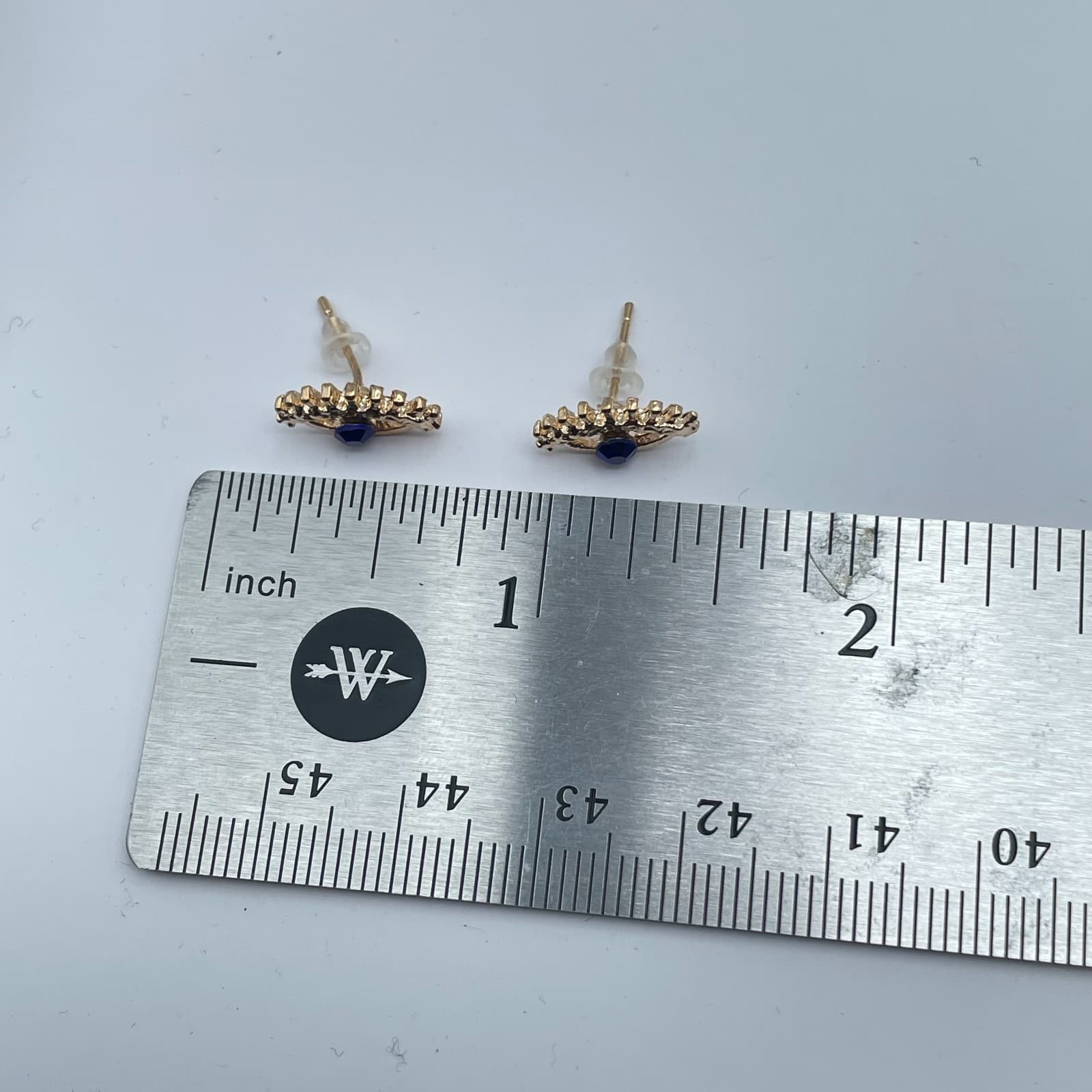 Vintage Y2K Gold Tone Eye Faux Pearl & Rhinestone Stud Earring Set Jewelry - Thumbnail 13