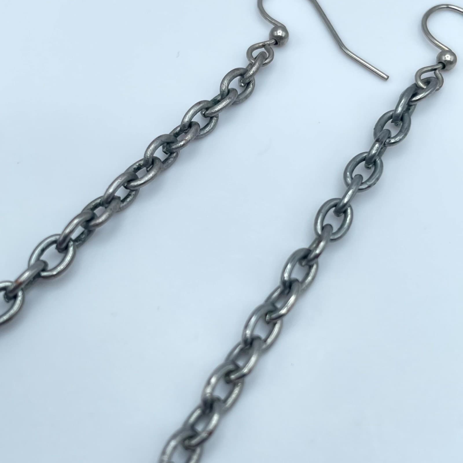 Classic Silver-Tone Oval Chain Faceted Glass Beads Dangle French Hook Earrings - Thumbnail 6
