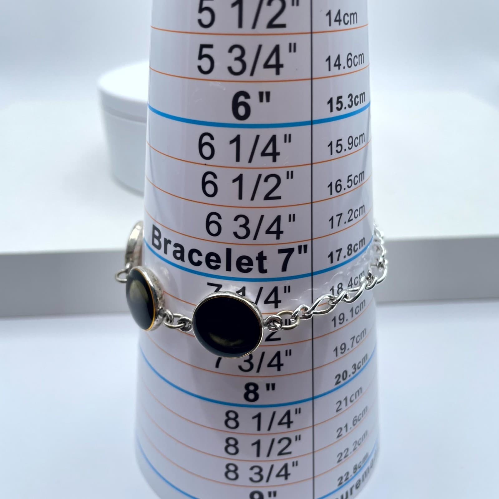 Silver-Tone Curb Link Chain Lunar Cycle Solar Eclipse Medallion Lobster Bracelet - Thumbnail 2