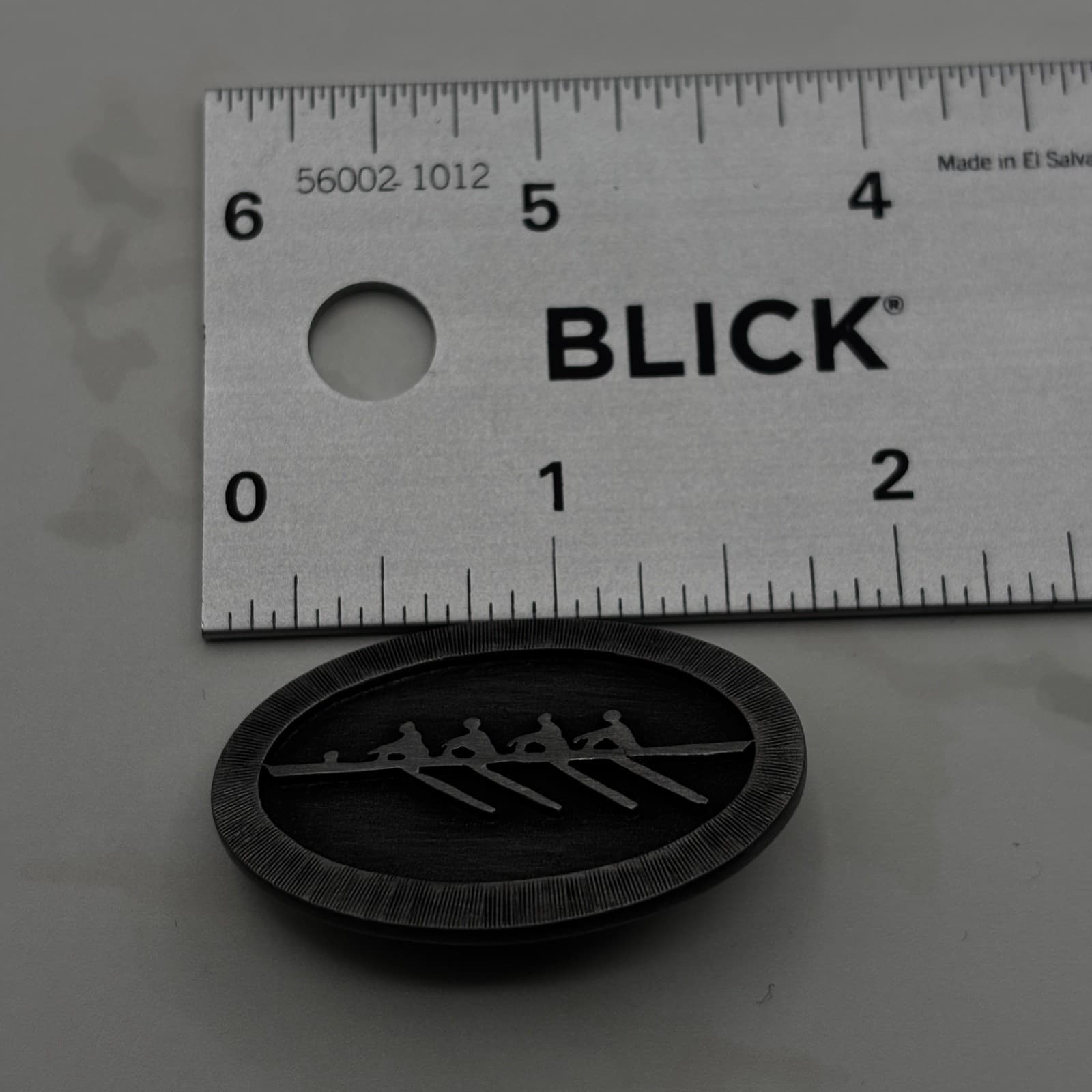 Vintage Silver Tone Rowing Crew Boat Team Medallion Pin Badge - Thumbnail 8