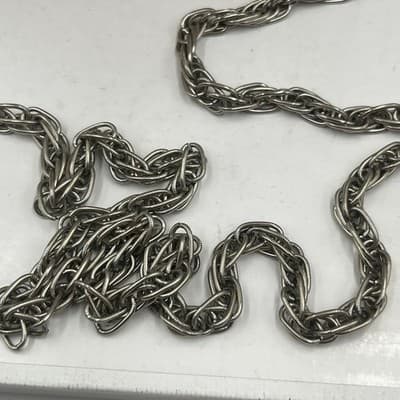 Vintage Silver Tone Multi Twisted Rope Chain Necklace Layered Long Statement - Thumbnail 6