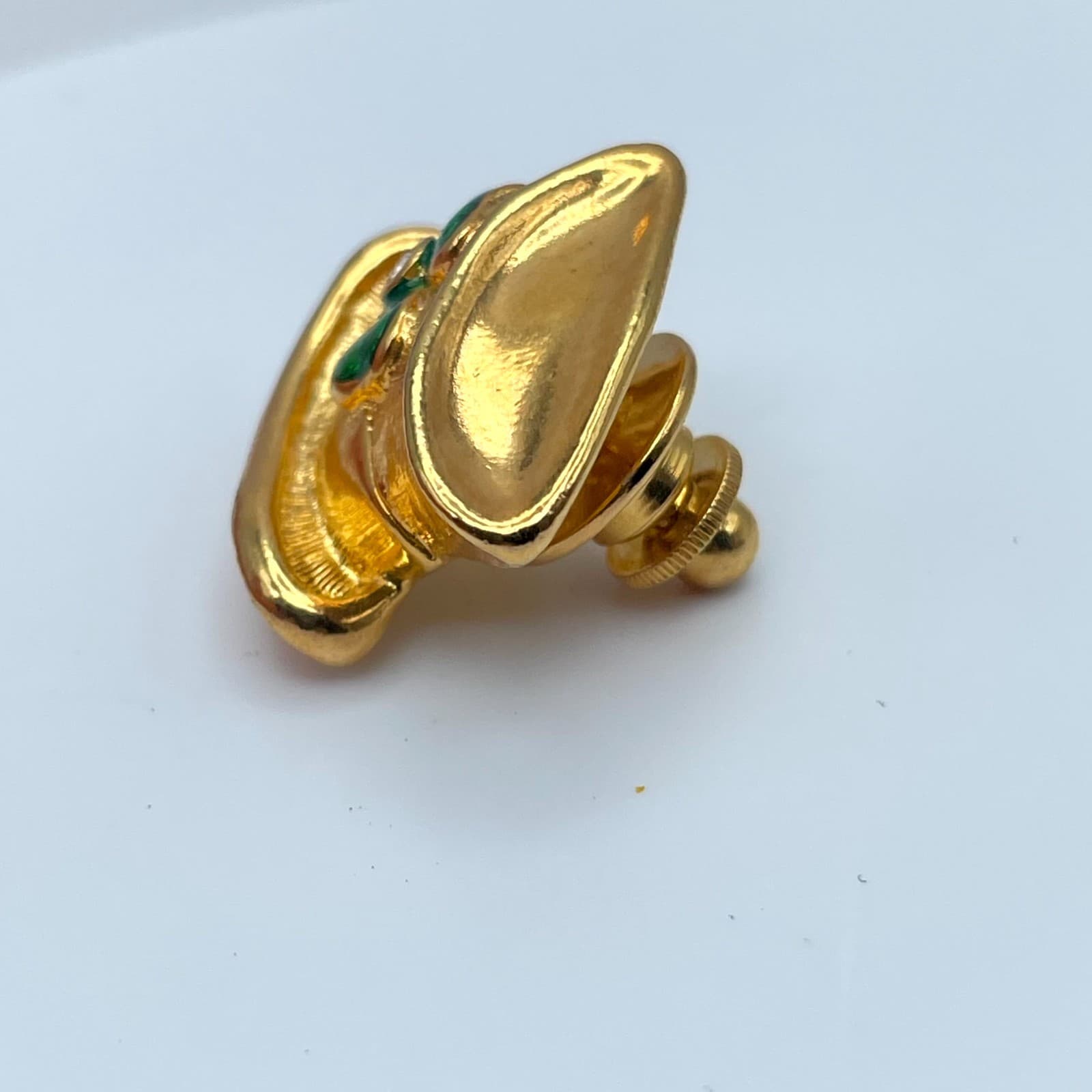 VTG Avon Gold-Tone Shamrock Embellished Hats Off To Luck Leprechaun Brooch Pin - Thumbnail 7