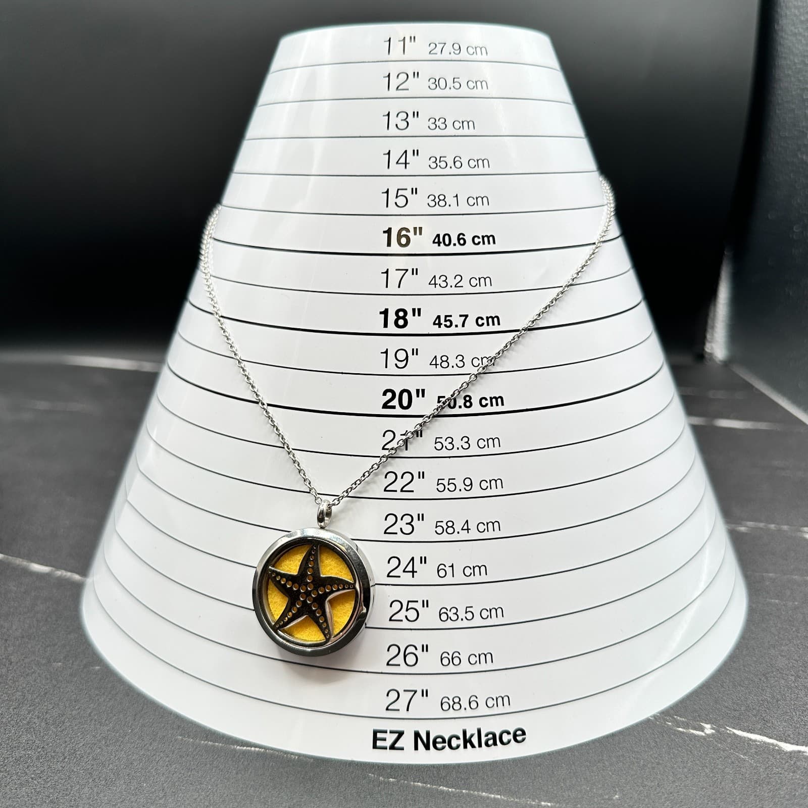 VTG Starfish Locket Pendant Necklace Diffuser 23 in Silver Tone Nautical Jewelry - Thumbnail 3