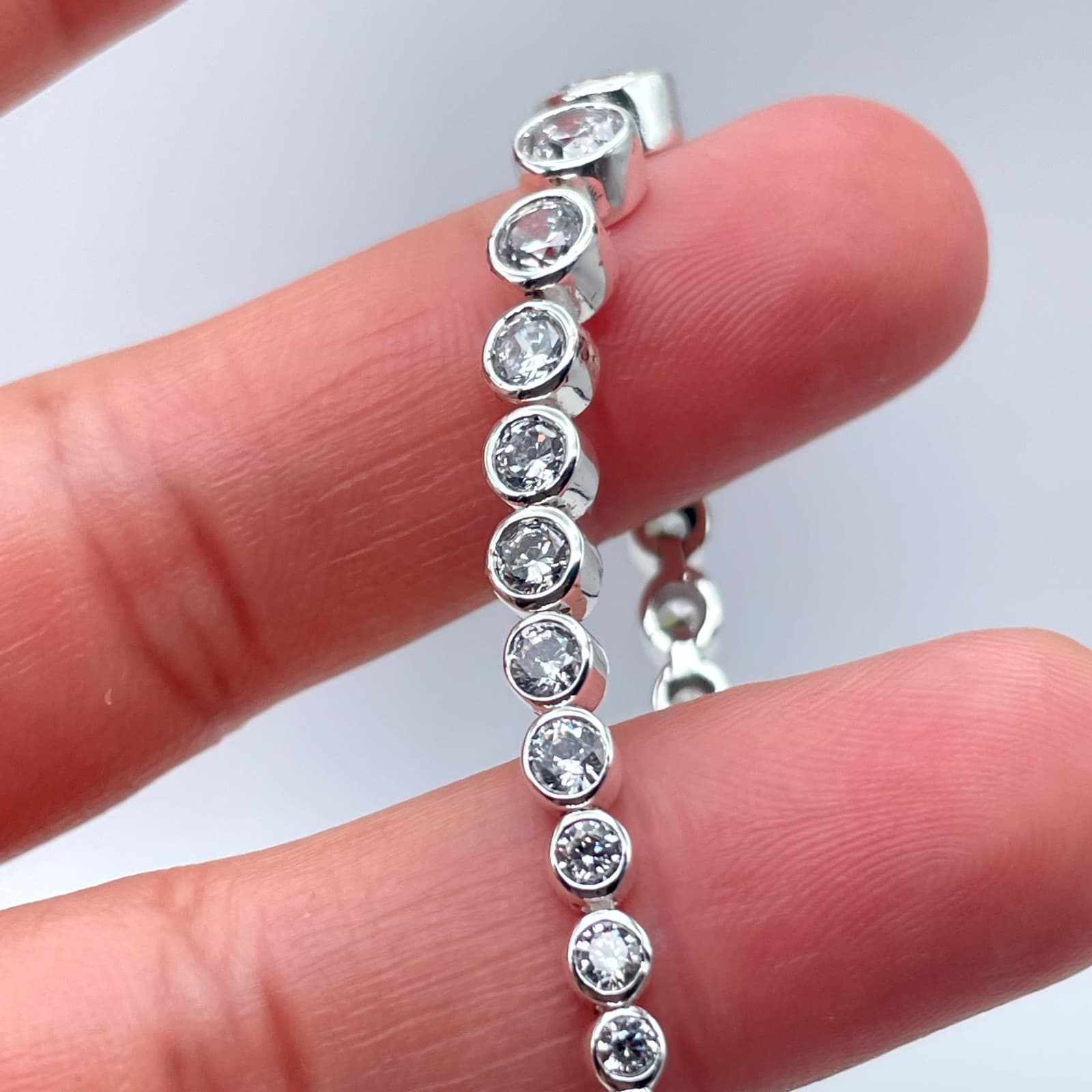 Bolo-Style Silver-Tone Romantic Rhinestone Beaded Heart Motif Slider Bracelet - Thumbnail 10