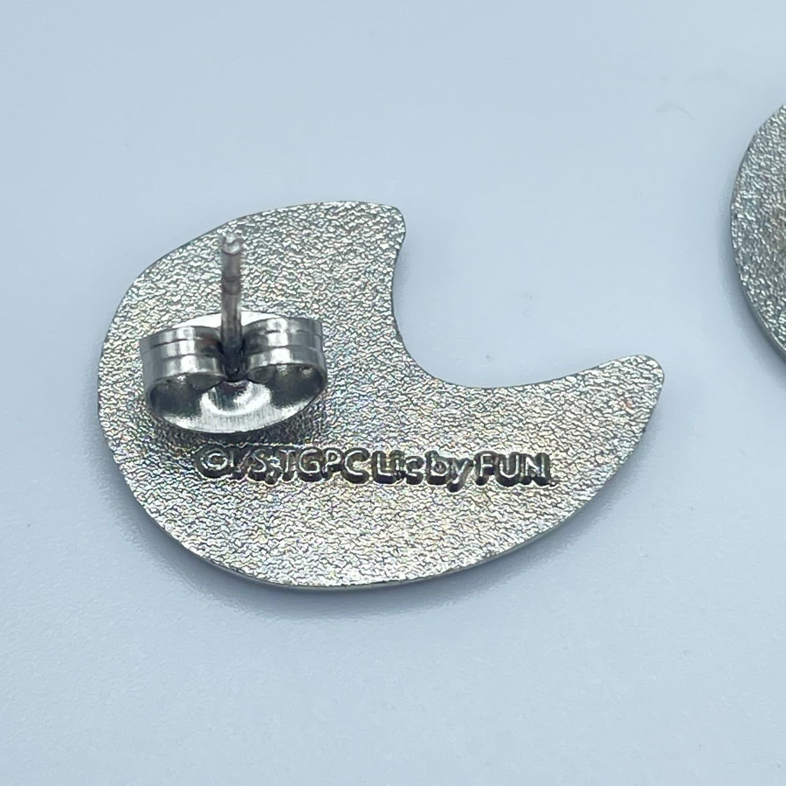 Vintage 90s Soul Eater Moon Silver-Tone Studs Earrings Women's Classic Jewelry - Thumbnail 8