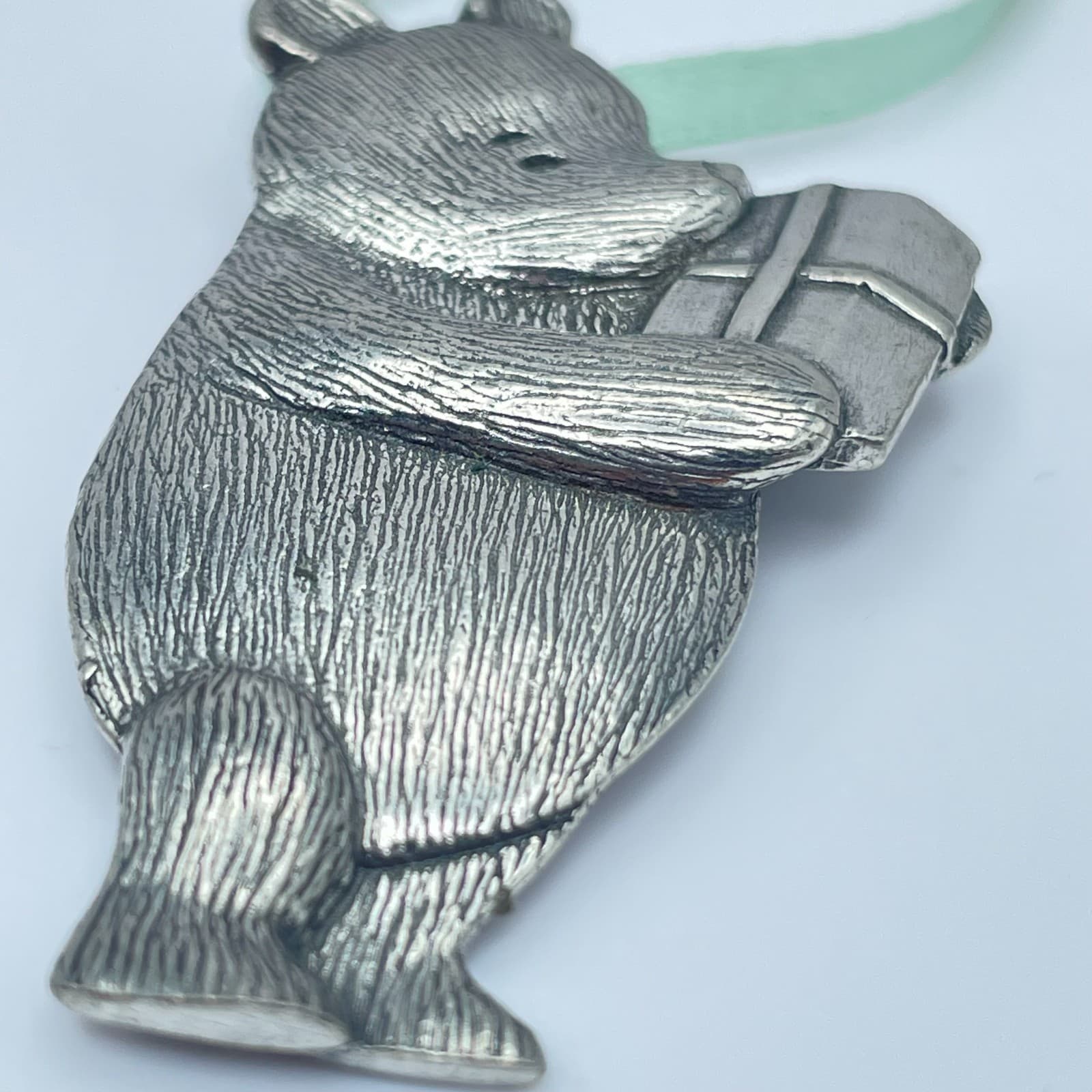 Vintage 90s Disney Danforth Pewter Win Bear Pendant Silver Tone Jewelry - Thumbnail 3