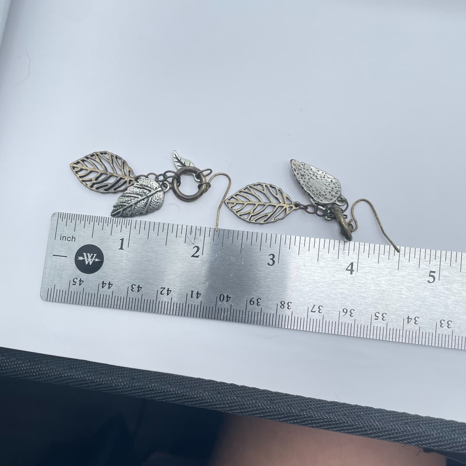 Vintage 80s 90s Tiered Leaf Dangle Earrings Boho Women's Classic Fashion Jewelry - Thumbnail 11