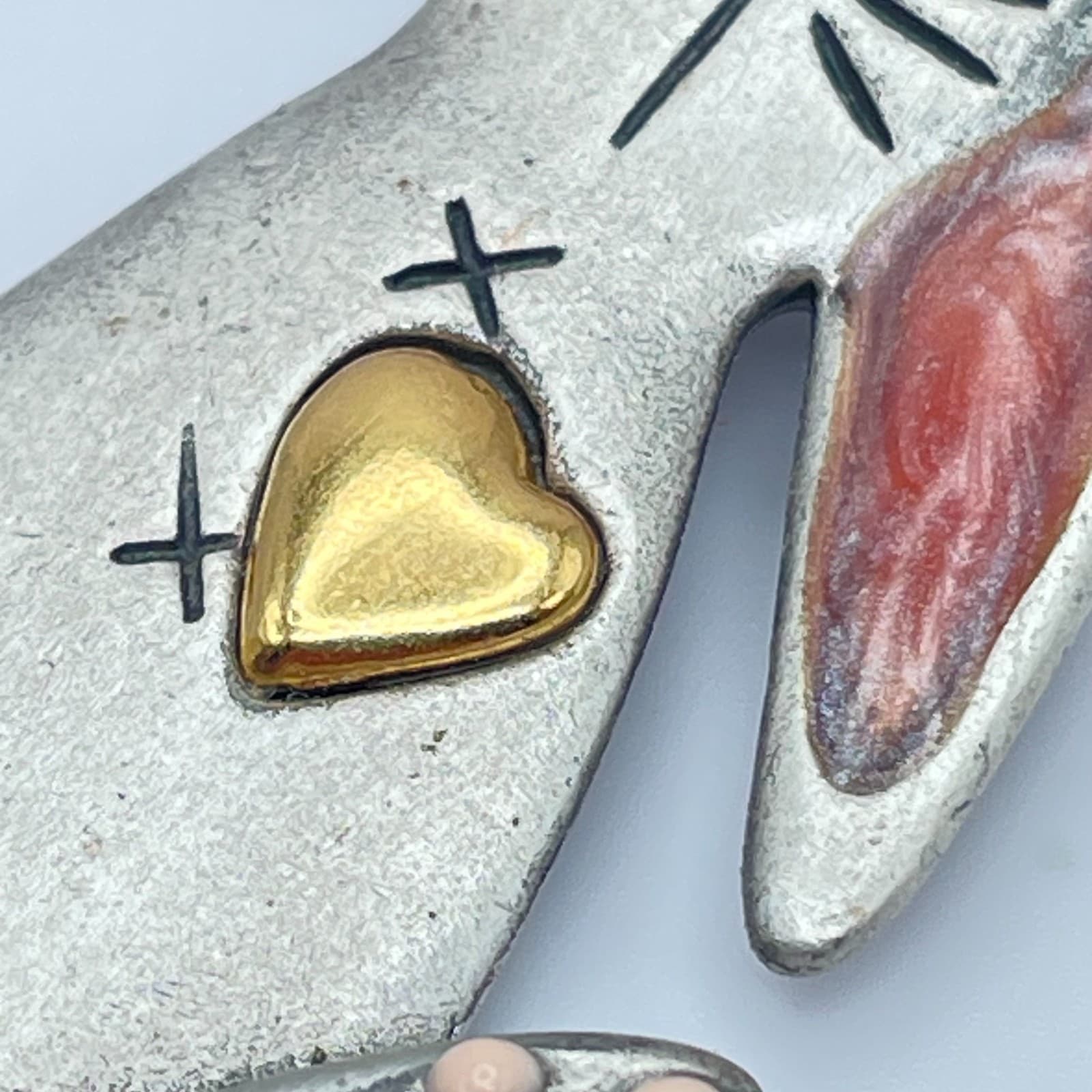 Vintage 90s AJMC Blue Crystal Enamel Bunny Rabbit Brooch Silver Tone Jewelry - Thumbnail 6