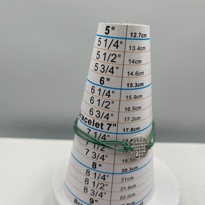 Vintage Lia Sophia Green Cord Bracelet Pave Crystal Disc Charm Adjustable Chain - Thumbnail 7