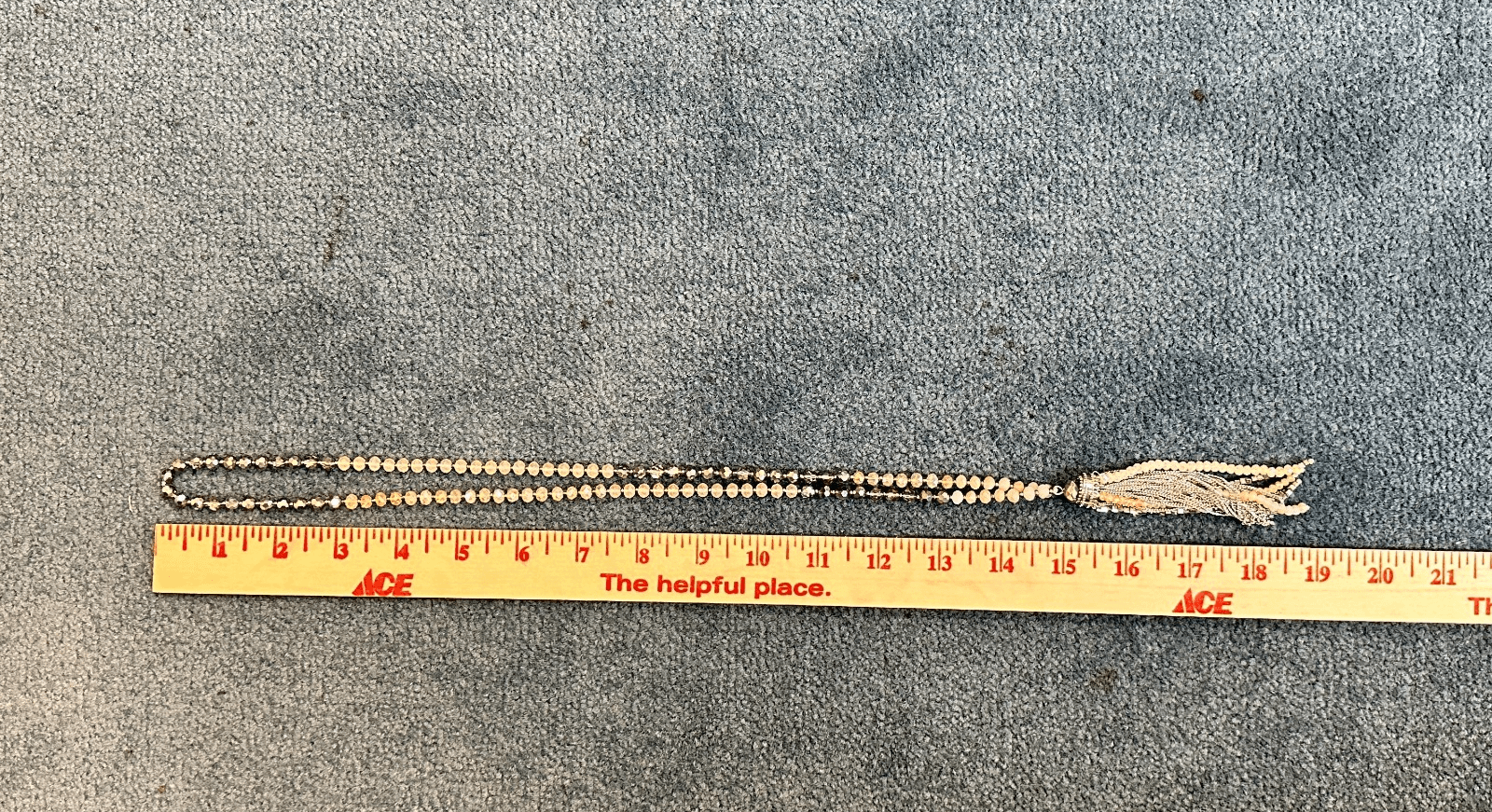 Vintage Long Beaded Tassel Necklace Multi-Color Crystal/Glass Silver Tone Chic - Thumbnail 2