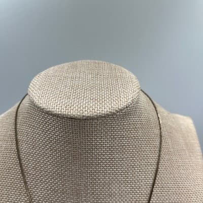 Vintage Gold Tone Bead Bar Link Chain Necklace Minimalist Dainty Sphere Accent - Thumbnail 3